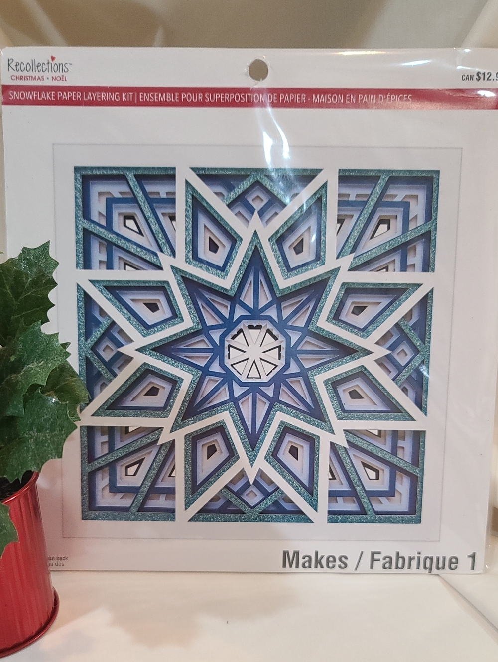Recollections Blue and White Layered Snowflake Winter Wall Art Kit NWT